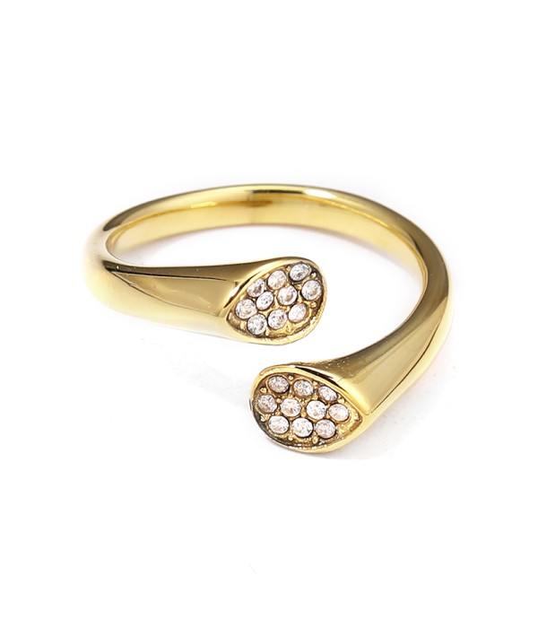 Anillo con doble punta pavé