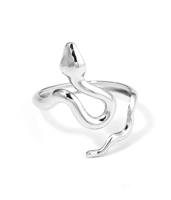Anillo plateada de serpiente