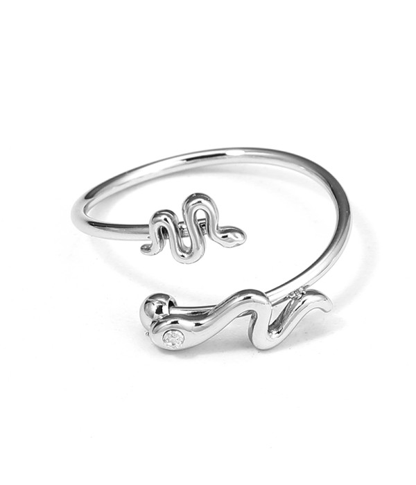 Anillo serpiente mini con circonita 2