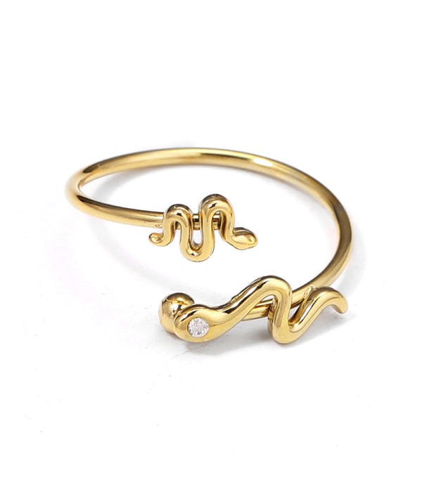 Anillo serpiente mini con circonita