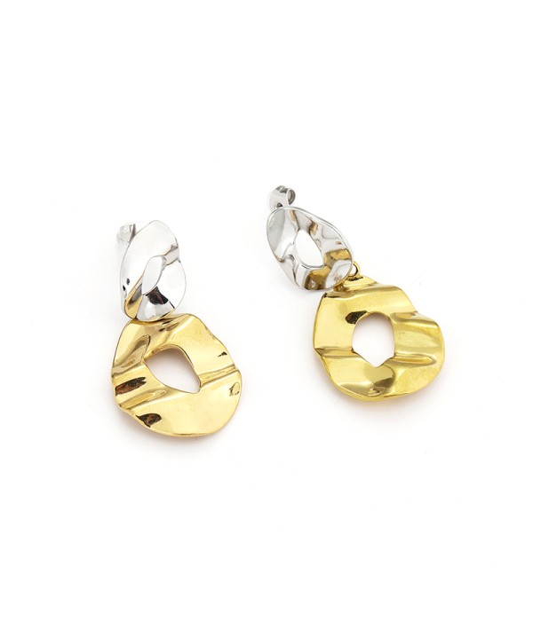 Pendientes colgantes irregulares bicolor