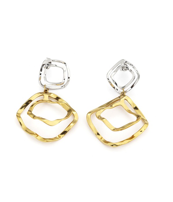 Pendientes geométricos colgantes bicolor