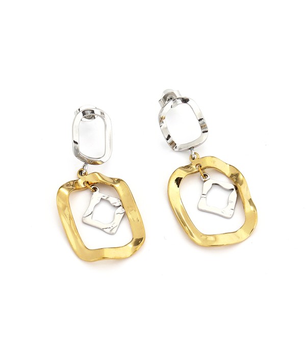 Pendientes colgantes geométricos bicolor