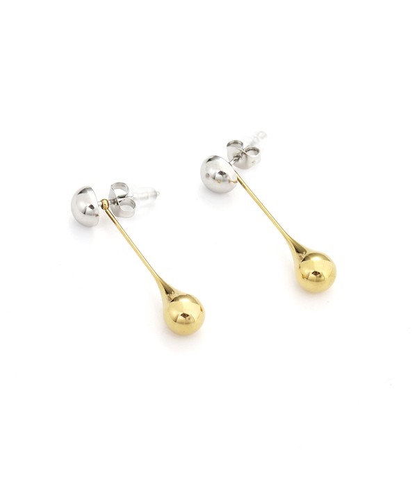 Pendientes colgantes bicolor en forma de gota