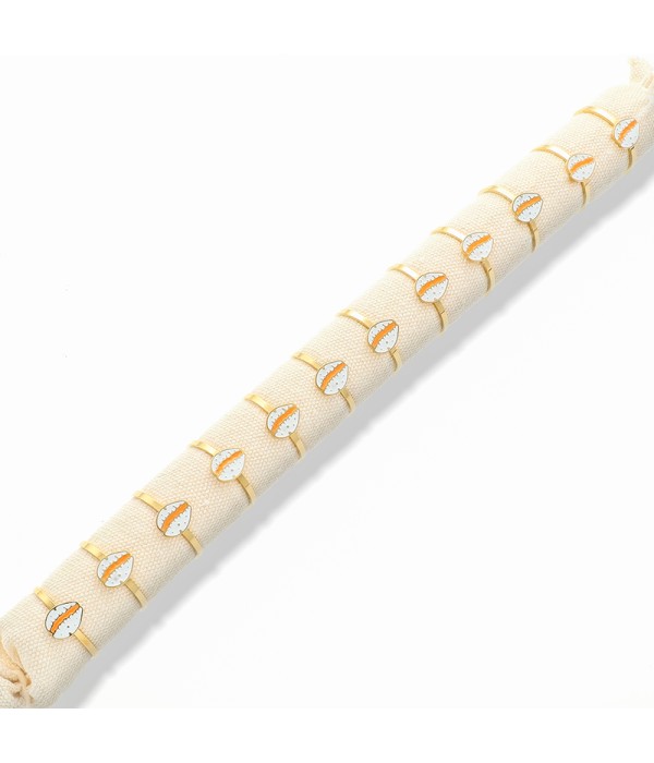 Conjunto de 12 anillos de concha cauri esmaltada