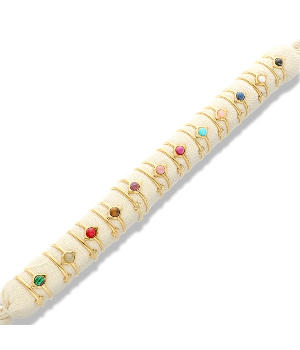 Conjunto de 12 anillos con estrella y piedra de color
