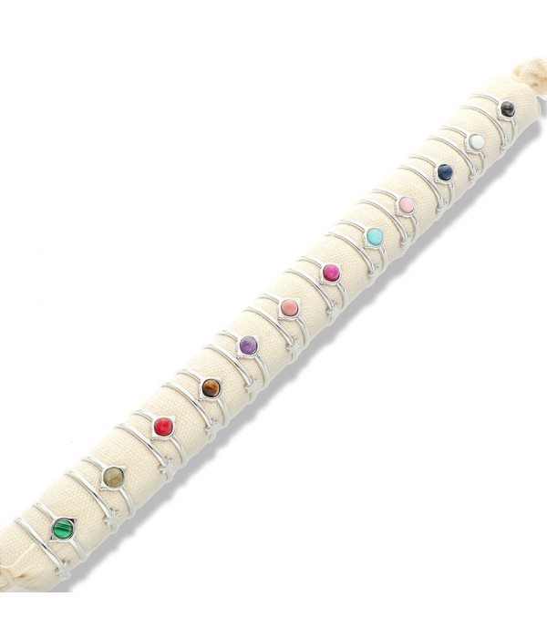 Conjunto de 12 anillos con estrella y piedra de color