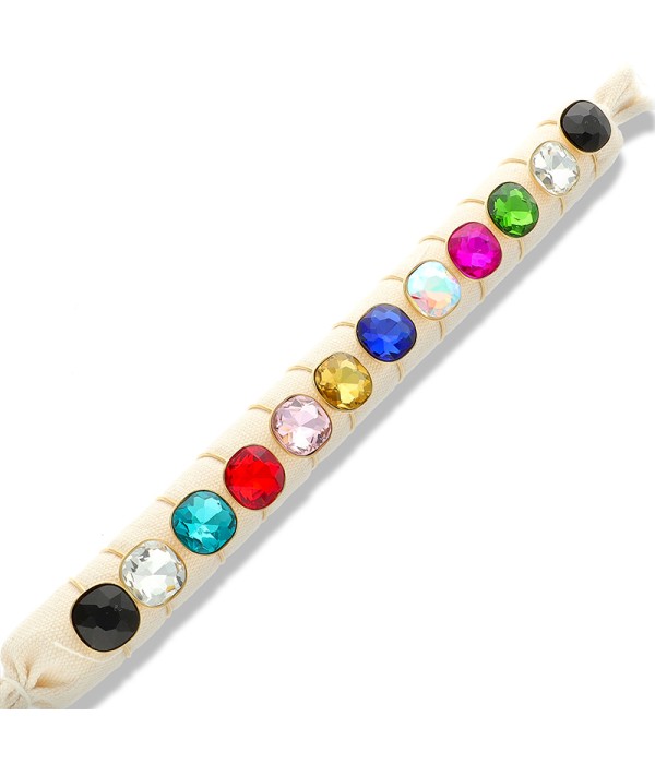 Conjunto de 12 anillos de cuadrado con circonita multicolor