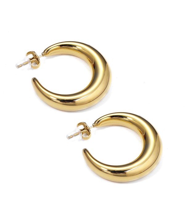 Pendientes de media luna dorada