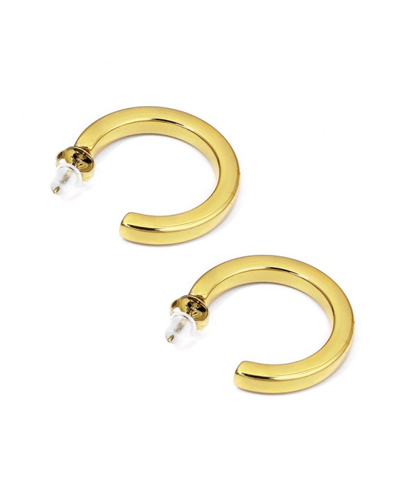 Pendientes de aros dorados minimalistas de diseño abierto