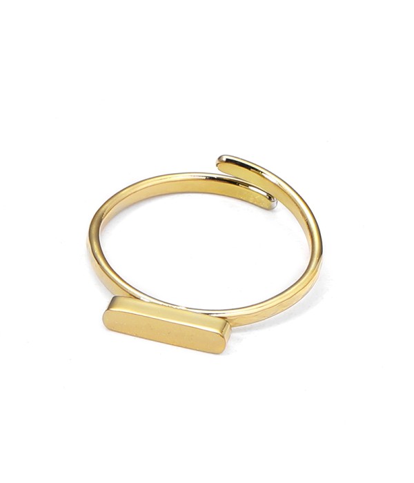 Anillo abierto dorado con barra minimalista