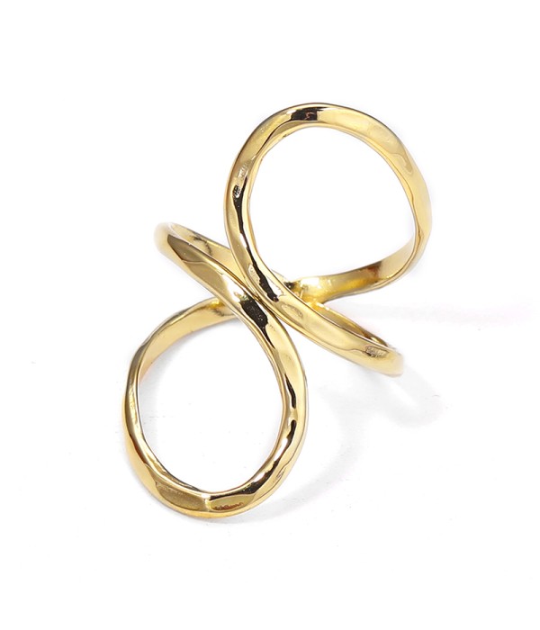 Anillo cruzado dorado estilo infinito