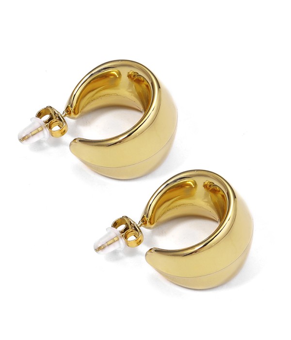 Pendientes de aro grueso estilo media luna