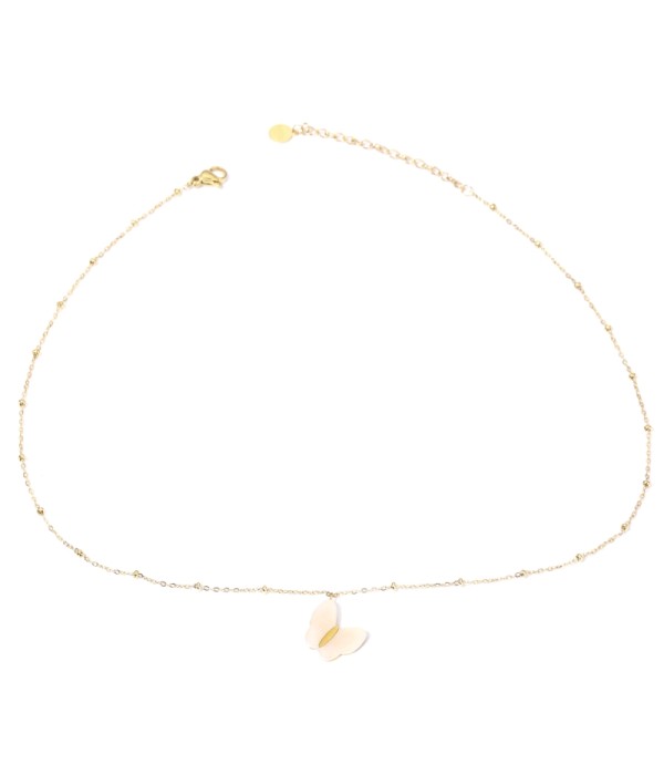 Collares doradas con mariposas multicolores