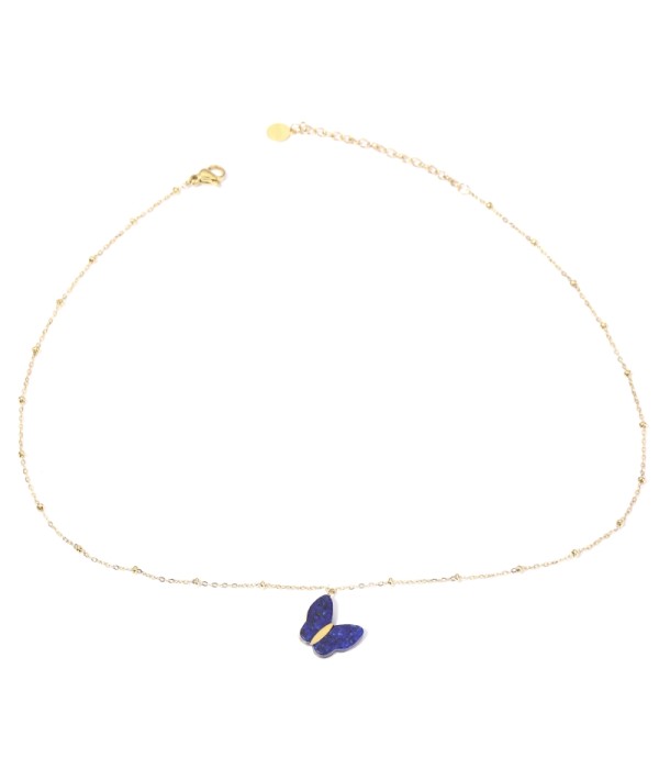 Collares doradas con mariposas multicolores