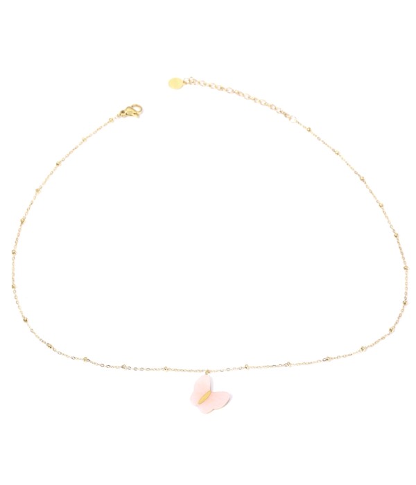 Collares doradas con mariposas multicolores