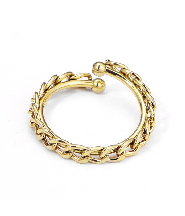 Anillo ajustable tipo cadena con detalle de esferas