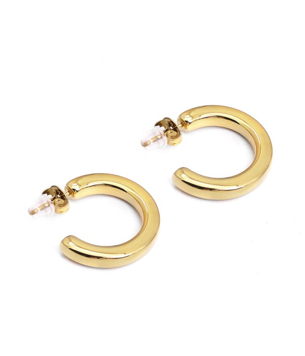 Pendientes de aro gruesos dorados estilo retro