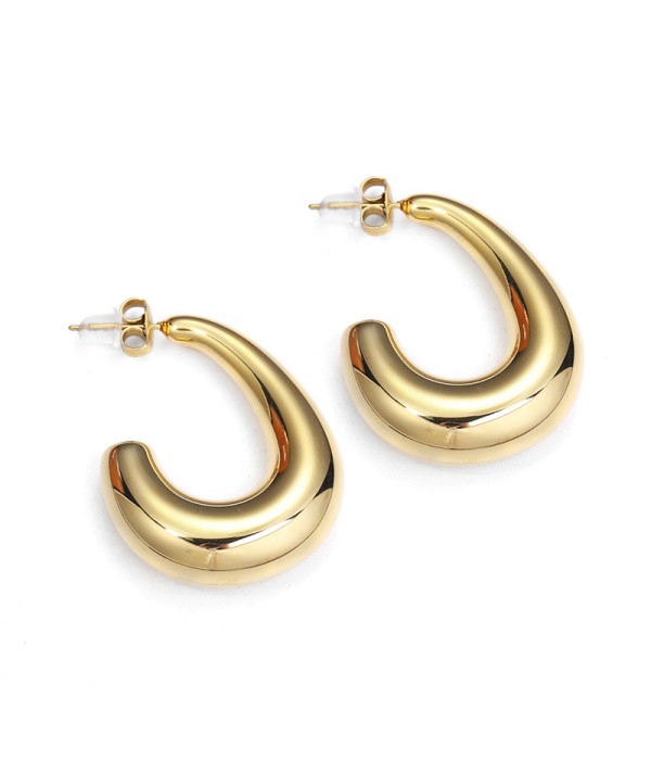 Pendientes de aro dorados con forma de gota bold