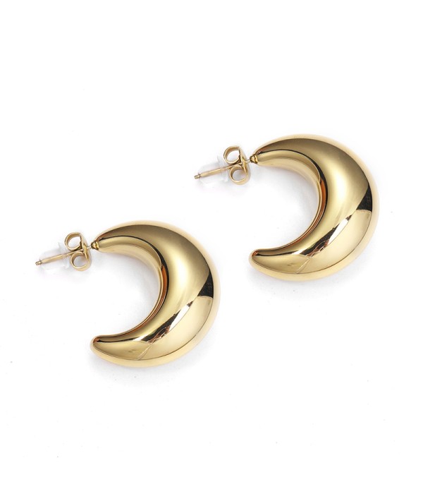 Pendientes de aro dorados en forma de luna creciente