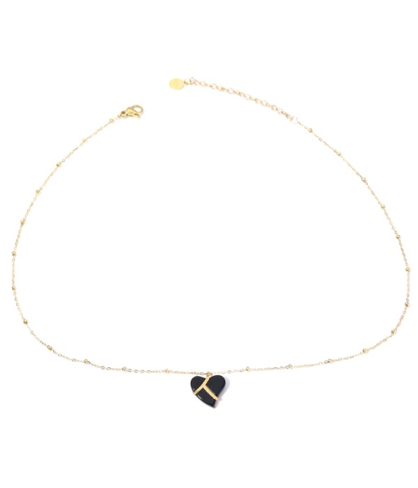 Collares doradas con corazones multicolores