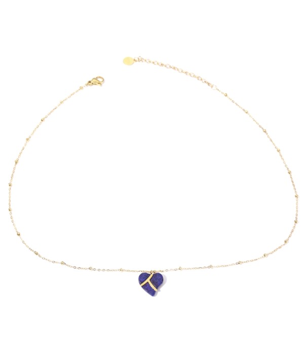 Collares doradas con corazones multicolores