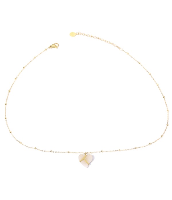 Collares doradas con corazones multicolores