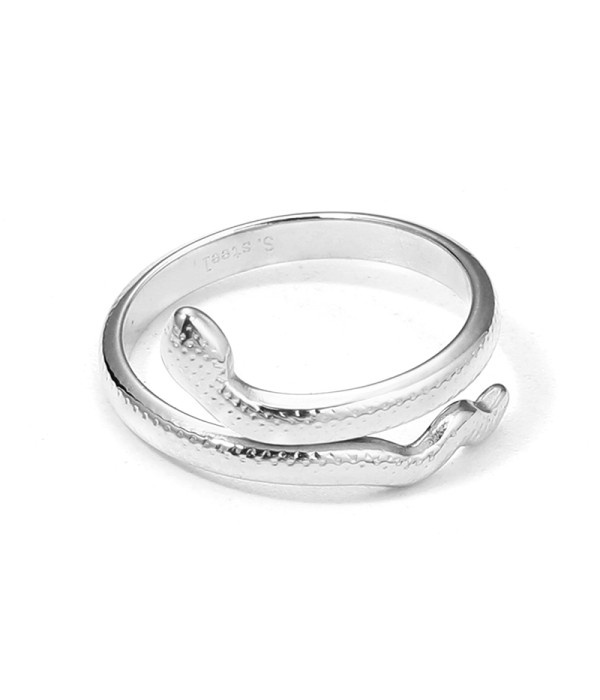 Anillo plateado con diseño de serpiente