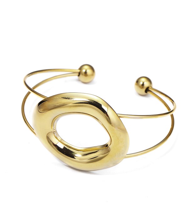 Brazalete dorado abierta con diseño escultural