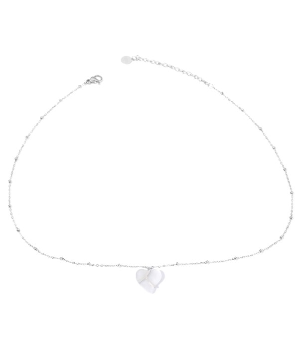 Collares plateados con corazones multicolores