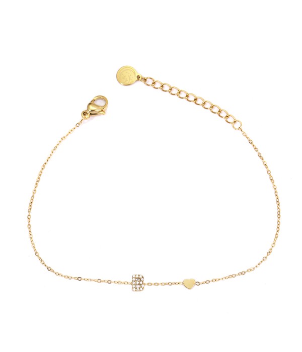 Pulsera con letra “B” y circonitas
