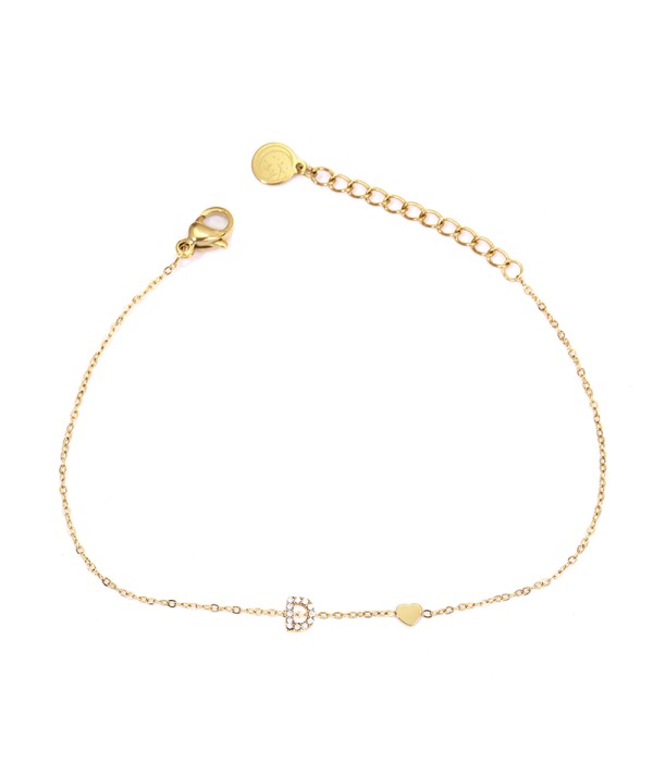 Pulsera con letra “D” y circonitas