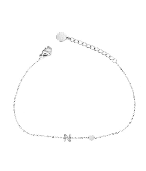 Pulsera con letra “N” y circonitas
