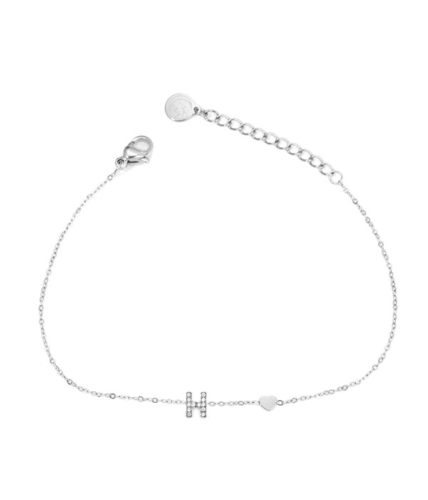 Pulsera con letra “H” y circonitas 2