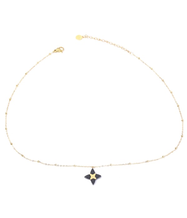 Collares doradas con estrella de cruz multicolores