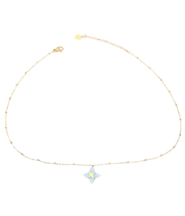 Collares doradas con estrella de cruz multicolores