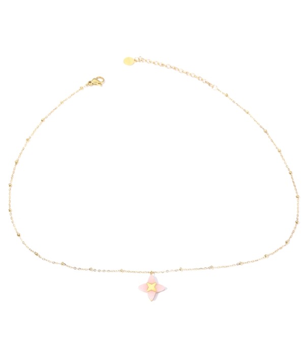 Collares doradas con estrella de cruz multicolores