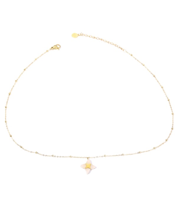 Collares doradas con estrella de cruz multicolores