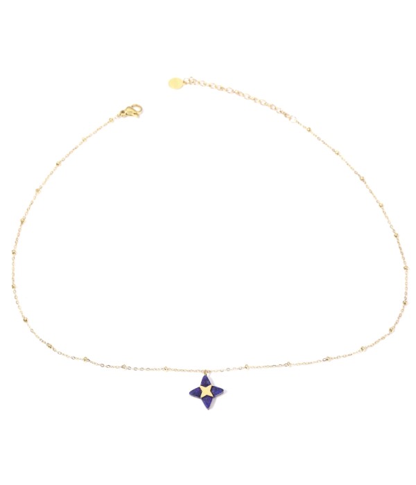 Collares doradas con estrella de cruz multicolores
