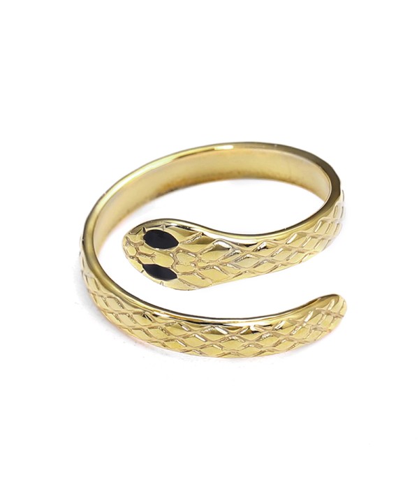 Anillo dorado ajustable con forma de serpiente