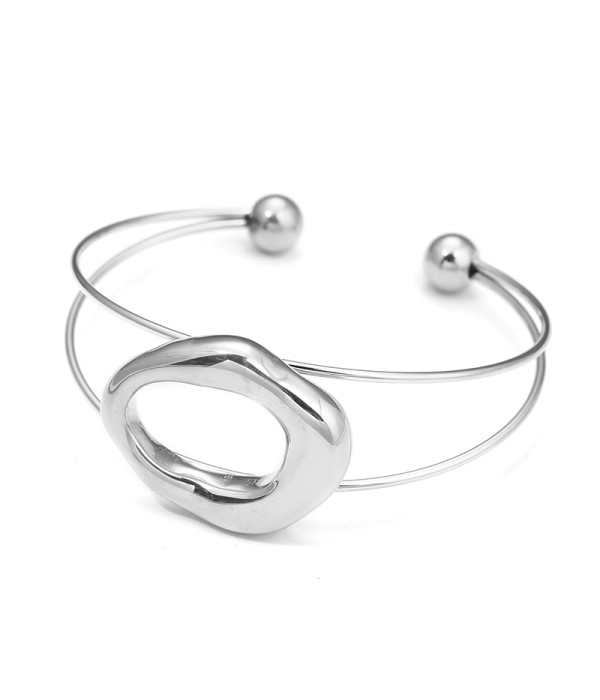 Brazalete dorada abierta con figura orgánica