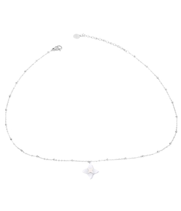 Collares plateados con estrella de cruz multicolores