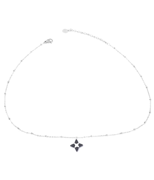 Collares plateados con estrella de cruz multicolores
