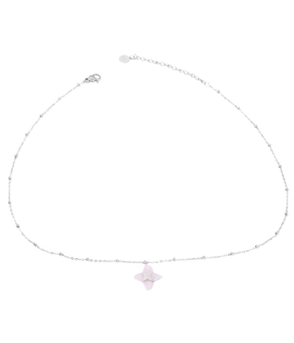 Collares plateados con estrella de cruz multicolores