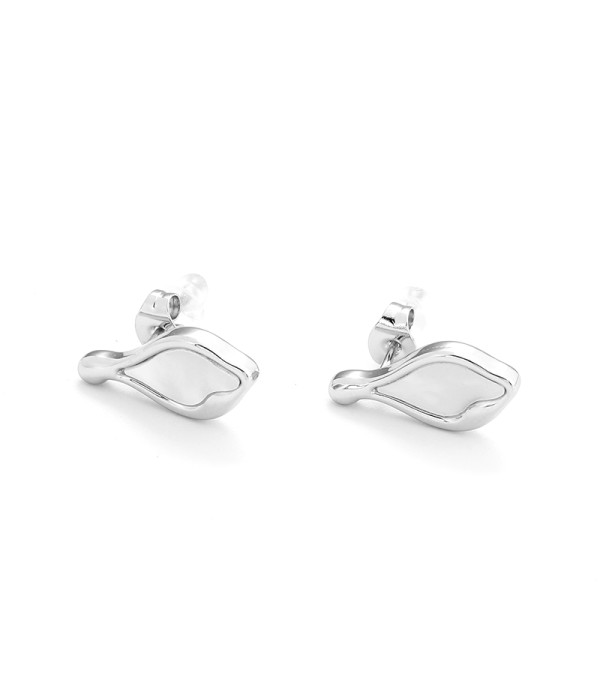 Pendientes plateados de gota esmaltada