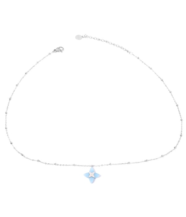Collares plateados con estrella de cruz multicolores