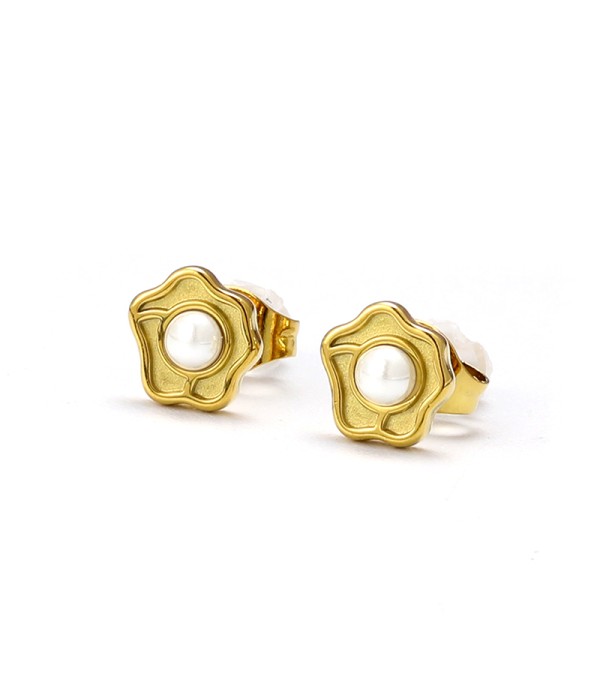 Pendientes flor con perla
