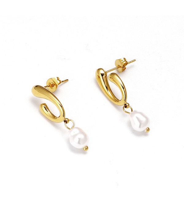 Pendientes con perla colgante