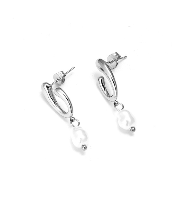Pendientes con perla colgante
