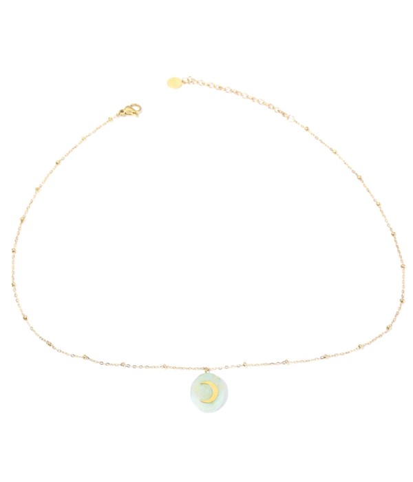 Collares doradas con luna multicolores